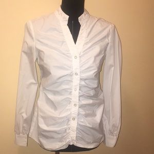White intricate button down blouse